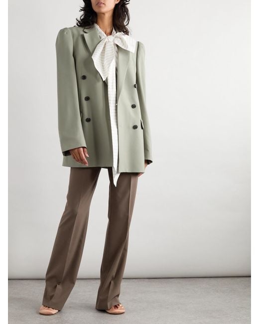 Dries Van Noten Brown Woven Straight-Leg Pants