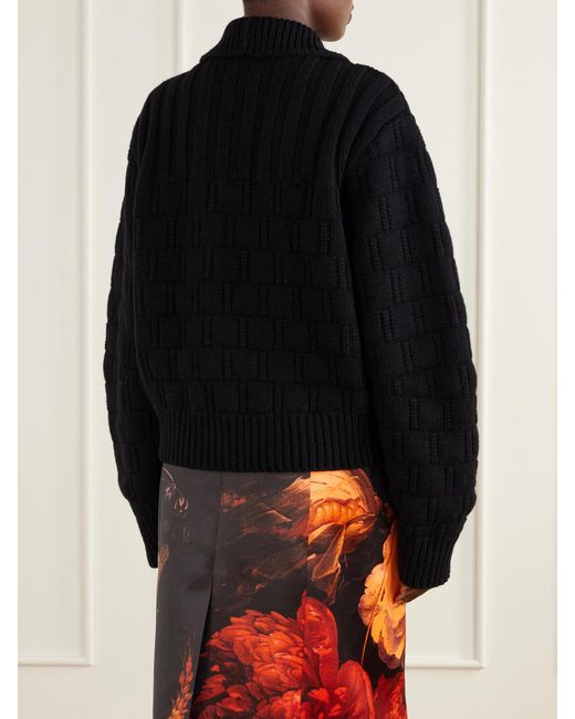 Dries Van Noten Black Wool And Cashmere-Blend Sweater