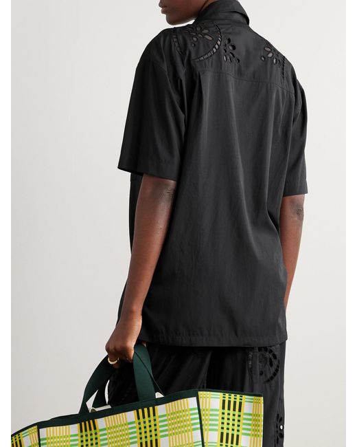 Isabel Marant Black Bilya Oversized Broderie Anglaise Modal-Blend Shirt