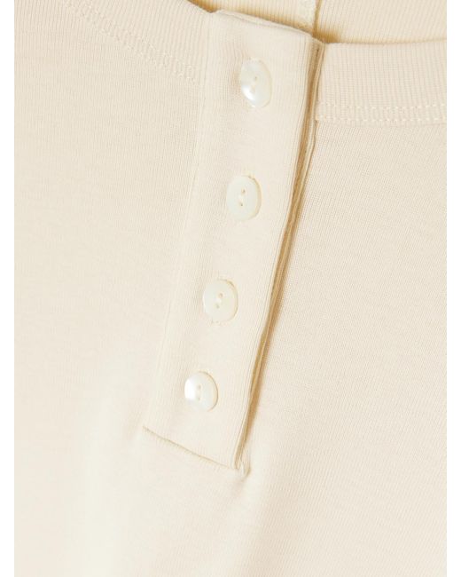Flore Flore Natural Jess Ribbed Organic Cotton-Jersey Henley Top