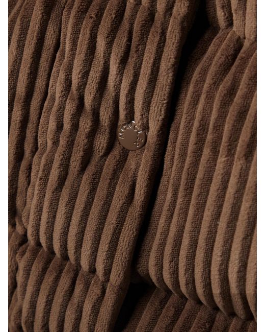 Moncler Brown Daos Hooded Padded Quilted Corduroy Down Jacket