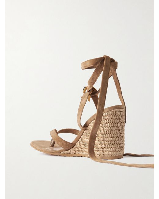 Gianvito Rossi Natural Oleg 85 Wedges Aus Veloursleder