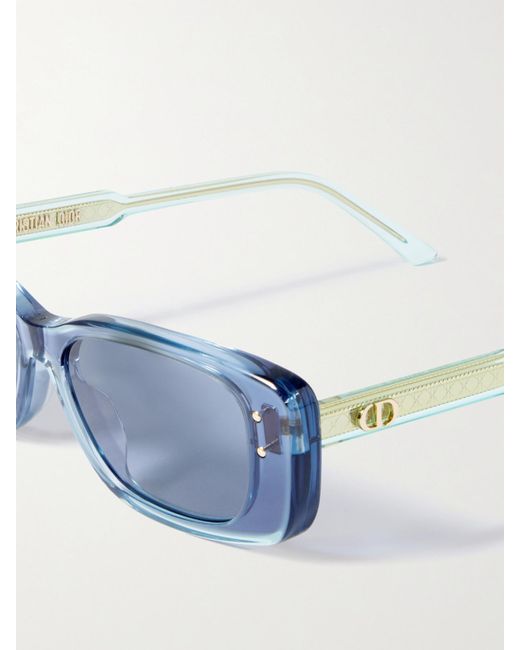 Diorhighlight S2I Rectangle-Frame Acetate Sunglasses Dior en coloris Blue