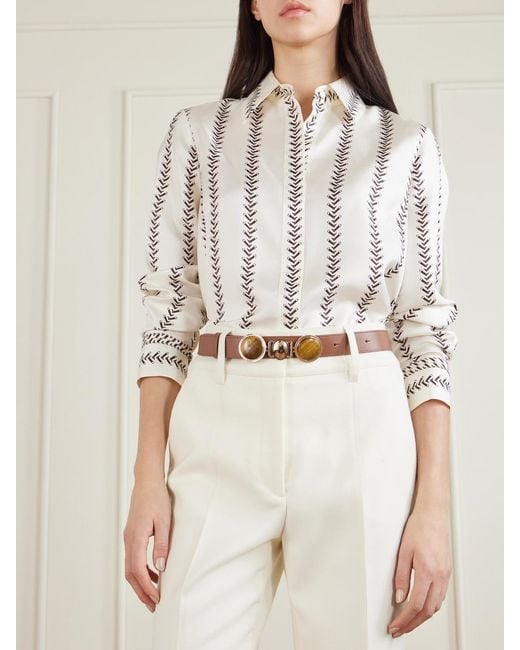 Gabriela Hearst Brown Embellished Leather Belt