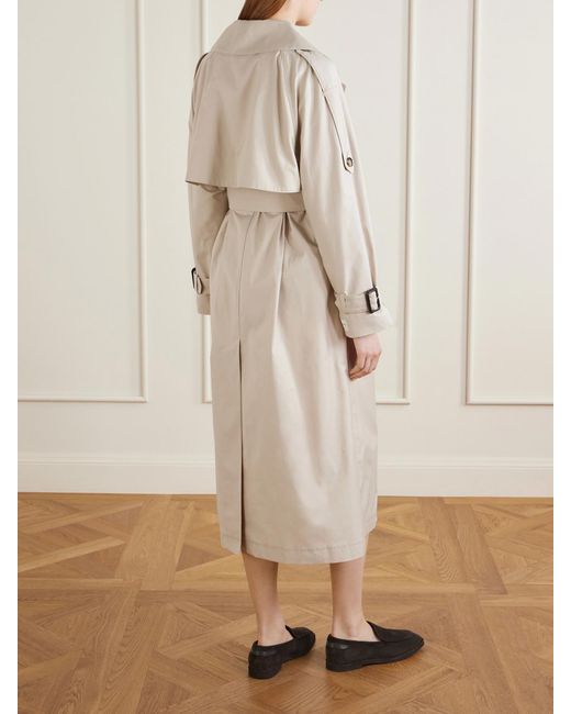 Max Mara Natural Cotton-Blend Twill Trench-Coat