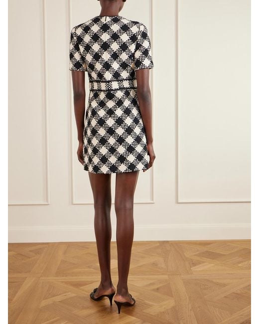 Valentino Garavani Black Checked Tweed Mini Dress