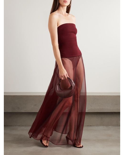 Esse Studios Purple Aire Silk-Organza Maxi Skirt