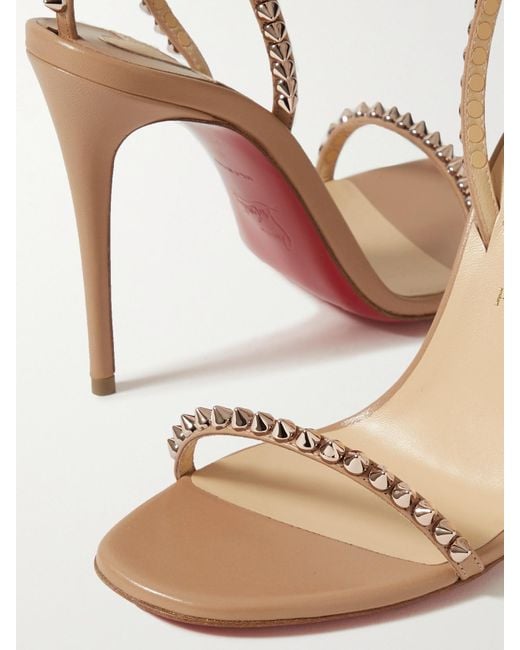 Christian Louboutin Natural So Me 100 Studded Leather Sandals