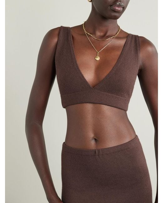 ÉTERNE Brown Emma Cashmere Maxi Skirt