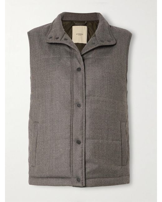 James Purdey & Sons Gray Eccleston Checked Padded Merino Wool Gilet