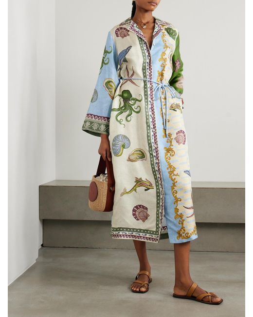 knee length dresses for ladies ALEMAIS + Sam Pauletto Bath House printed smocked main image 0