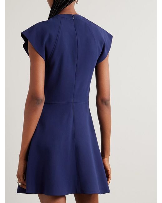 Stella McCartney Blue Gathered Crepe Mini Dress