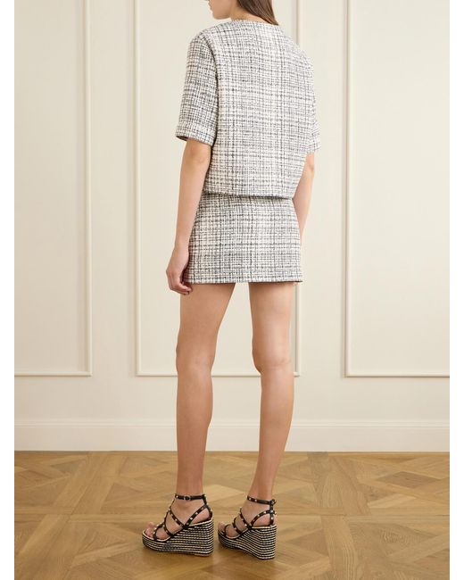 Valentino Garavani White Tweed Cotton-Blend Blazer