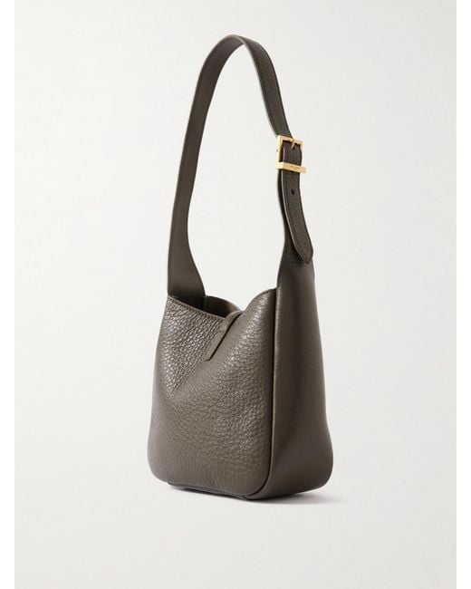 Saint Laurent White Le 5 À 7 Mini Textured-Leather Shoulder Bag