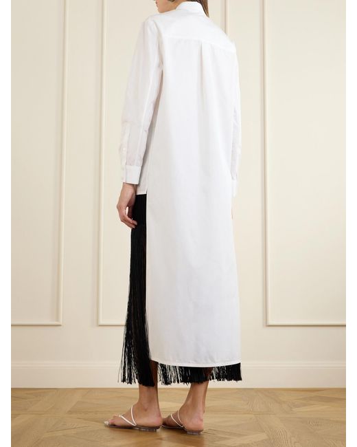 Alaïa White Asymmetric Cotton Poplin Shirt
