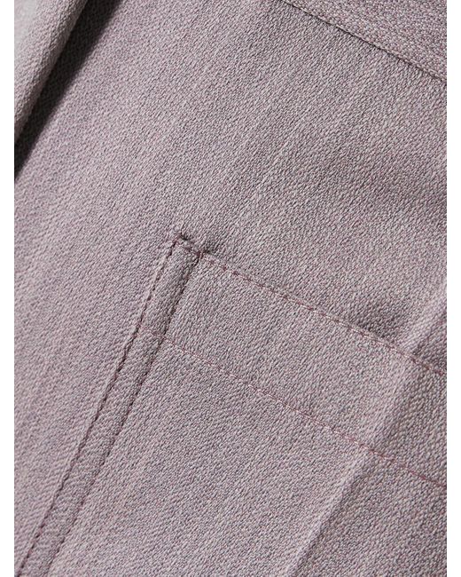 Victoria Beckham Gray Alina Textured-Wool Wide-Leg Pants