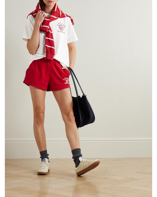 Sporty & Rich White California Printed Cotton-Jersey T-Shirt