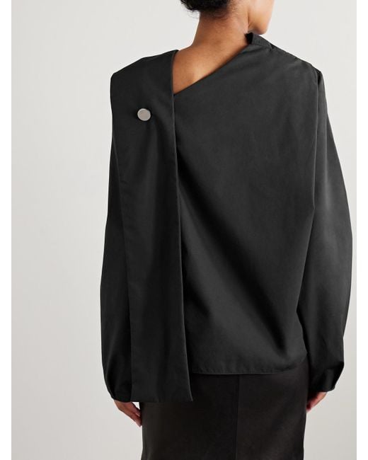 Blouse En Popeline De Coton À Drapé The Quinn Brandon Maxwell en coloris Black