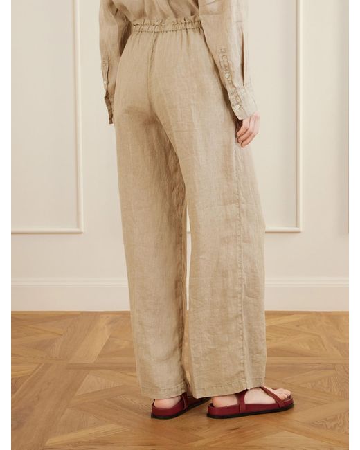 James Perse Natural Linen Straight-Leg Pants