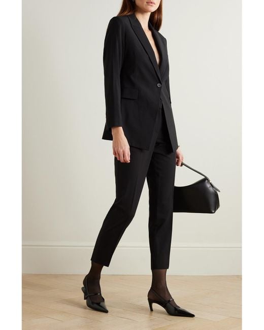 Theory Black Etiennette Grain De Poudre Wool-Blend Blazer