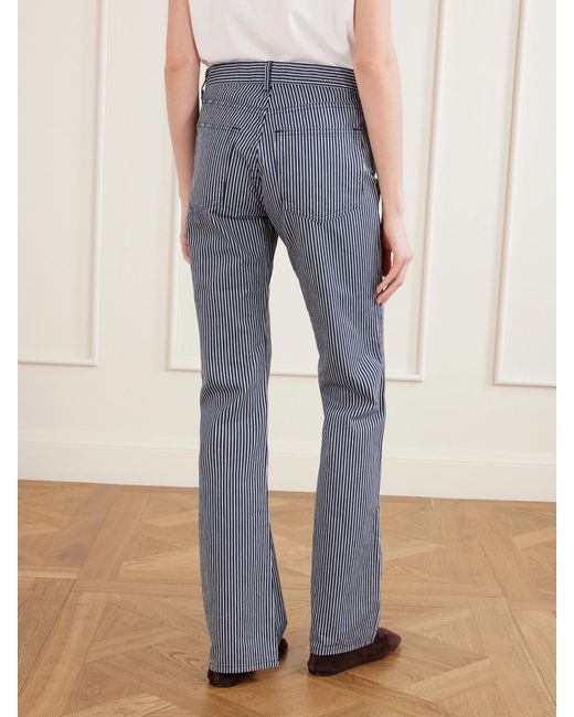 Nili Lotan Blue Celia Striped Straight-Leg Jeans