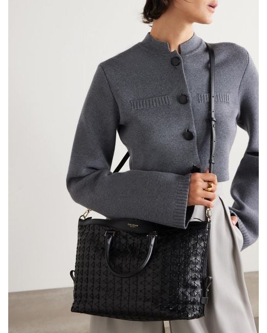 Serapian Black Ani Tote Aus Geflochtenem Leder