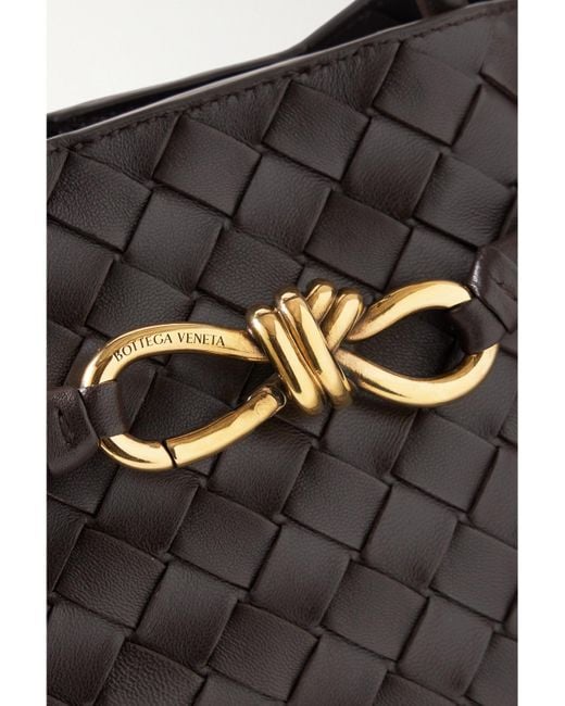 Bottega Veneta Black Andiamo Medium Intrecciato Leather Tote