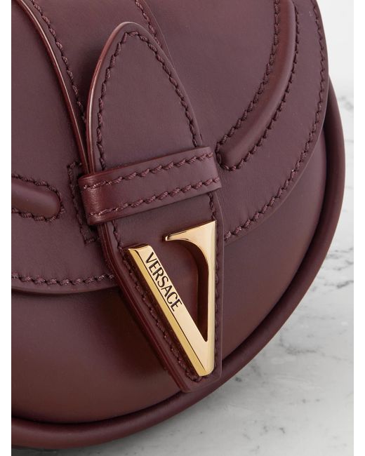 Versace Brown Virtus Schultertasche Aus Leder Mit Verzierungen