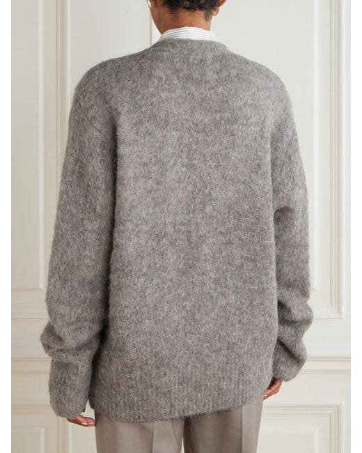 Frankie Shop Gray Elland Cardigan Aus Einer Gebürsteten Alpakawollmischung