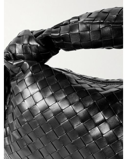 Bottega Veneta Black Jodie Medium Intrecciato Leather Tote