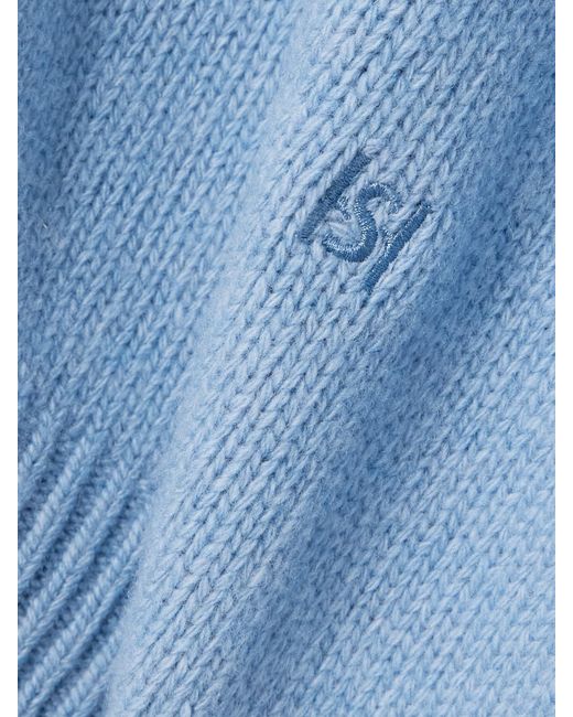 High Sport Blue Georgia Embroidered Wool And Cashmere-Blend Sweater