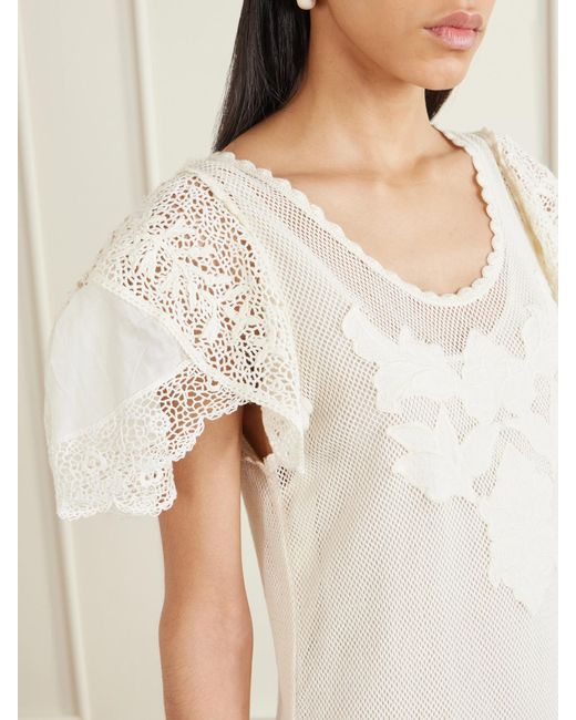 Isabel Marant White Diena Crocheted Cotton Mini Dress