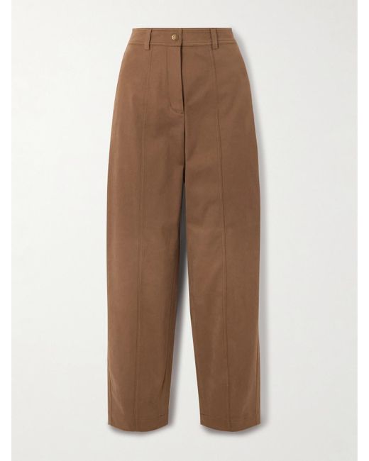 Moncler Natural Hose Mit Geradem Bein Aus Gabardine Aus Einer Baumwollmischung Mit Applikation