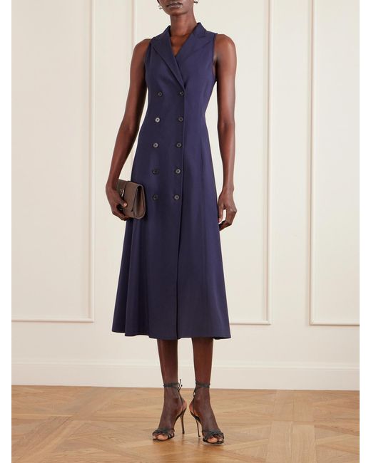 Ralph Lauren Blue Alecia Cotton-Blend Jersey Midi Dress