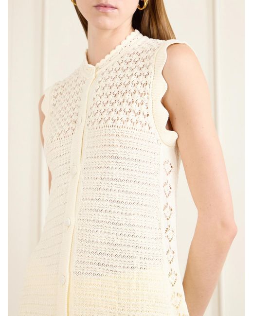Eres Natural Aurora Crochet-Knit Top