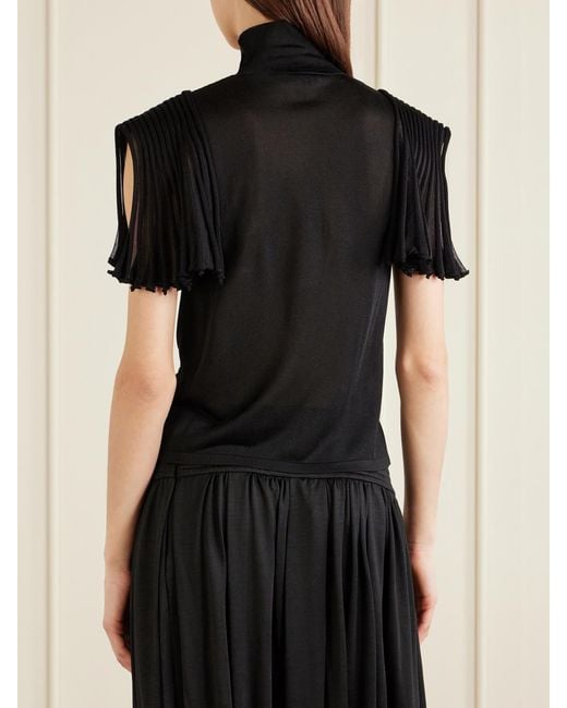 Alaïa Black Cropped Jersey Top