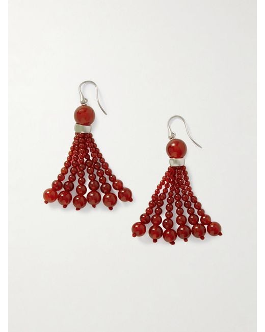 Le Sundial Red Venice Opera Tasselled Carnelian Earrings
