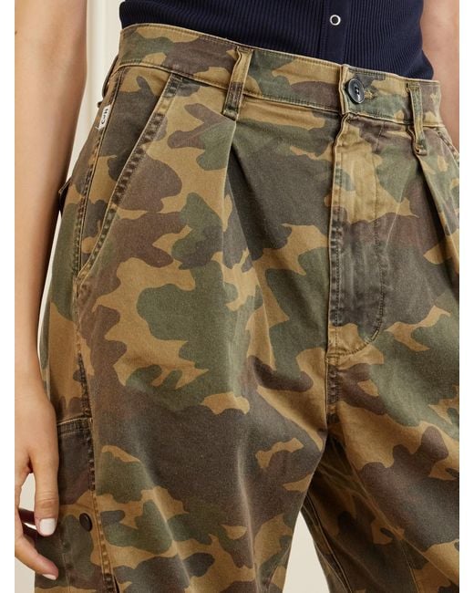 Citizens of Humanity Green Flight Printed Mid-Rise Straight-Leg Cotton-Blend Twill Cargo Pants