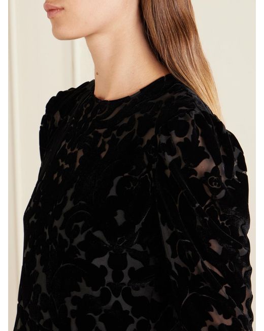 Gucci Black Devoré-Velvet Mini Dress