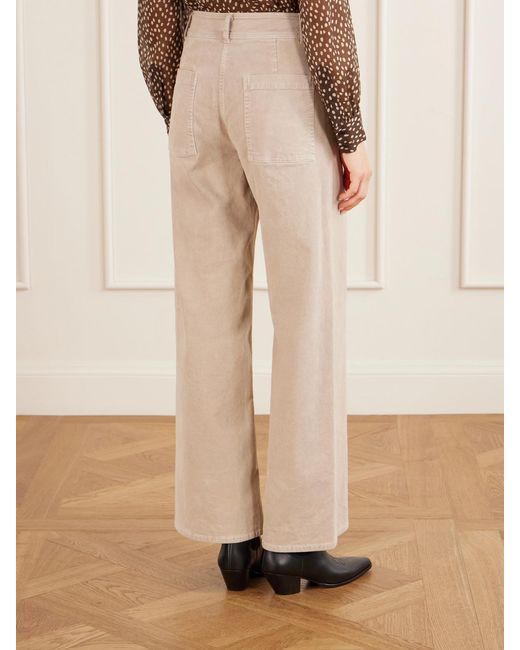 Nili Lotan Natural Megan Cotton-Blend Corduroy Wide-Leg Pants