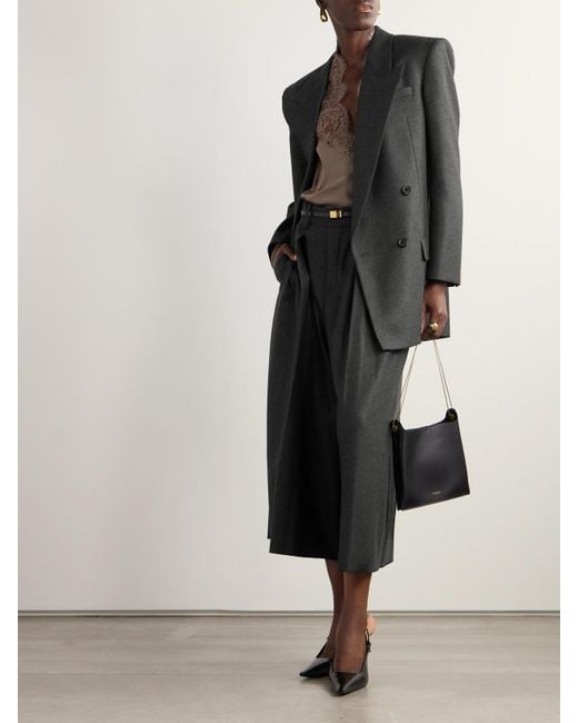 Saint Laurent Black Double-Breasted Cashmere-Twill Blazer
