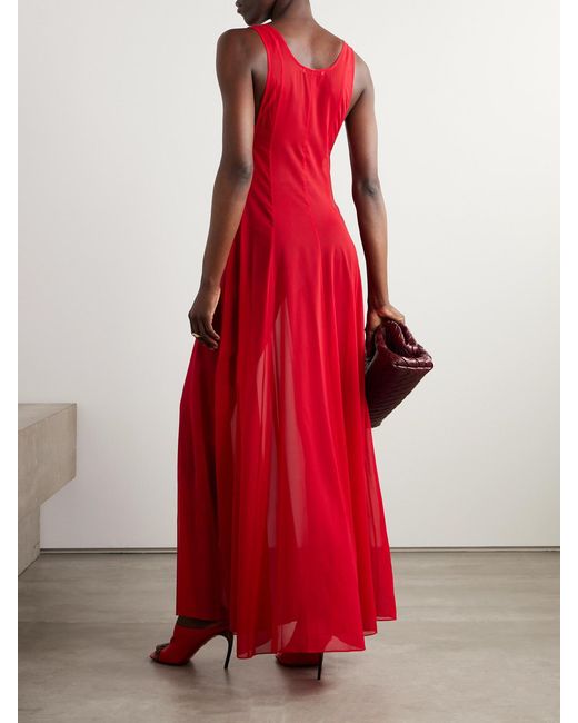 Peter Do Red Silk-Blend Maxi Dress