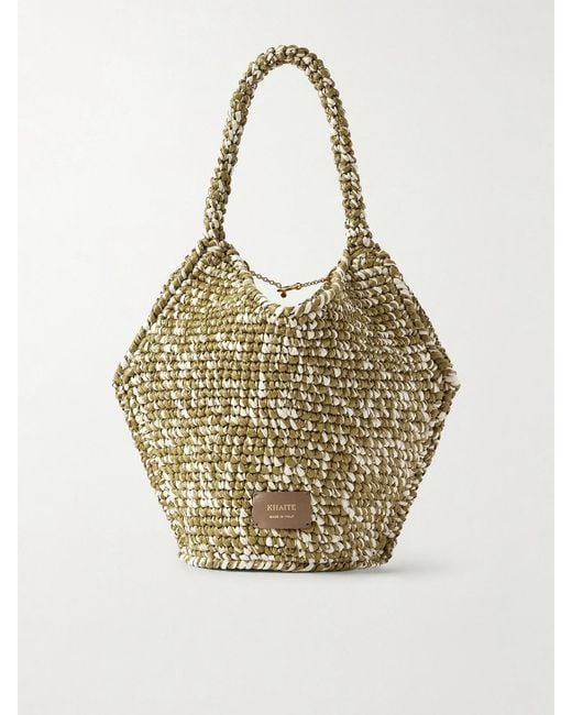 Khaite Metallic Lotus Mini Woven Tote