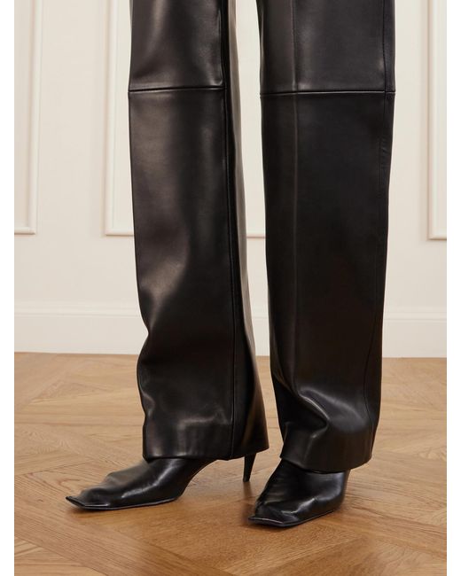 Khaite Black Marlene Leather Pumps