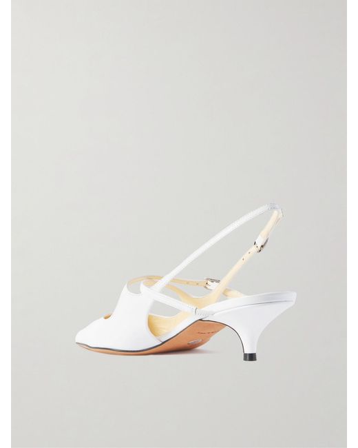 Proenza Schouler White Slash Leather Slingback Pumps