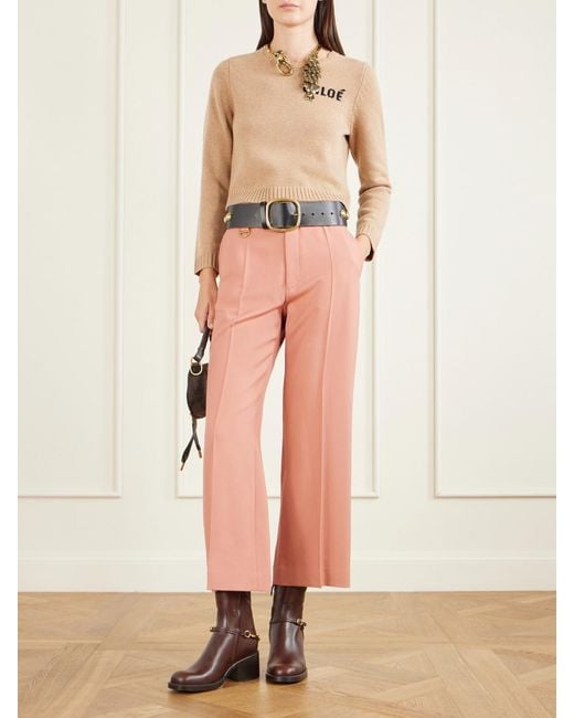 Chloé Brown Dakota Embellished Leather Ankle Boots