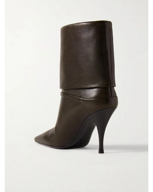 Saint Laurent Black Niki Embellished Leather Ankle Boots