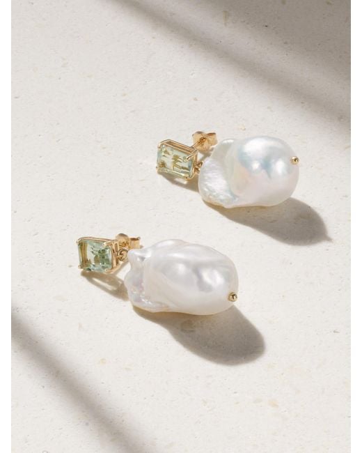 Mateo Natural 14-Karat, Pearl And Amethyst Earrings