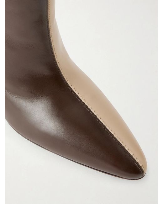 Herbert Levine Brown Two Faced 80 Color-Block Leather Boots