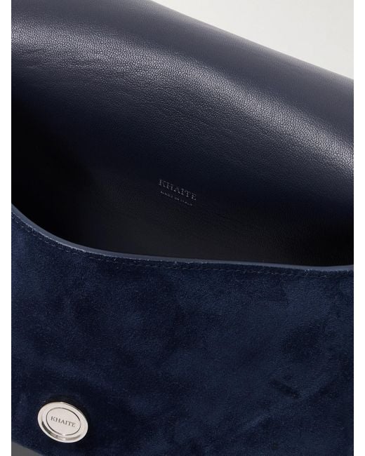 Khaite Blue Bobbi Suede Shoulder Bag